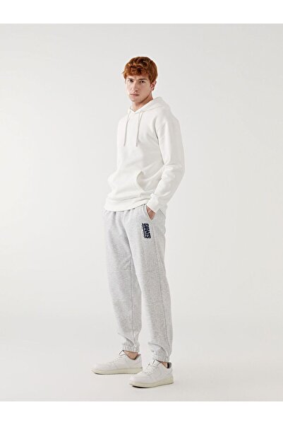 LC Waikiki Γκρι άνετο ανδρικό παντελόνι jogger με χοντρό κορδόνι