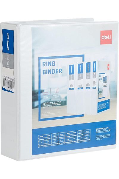 Deli 2’2 D View White Ring Binder