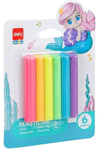 Deli EH714 بلاستيكيسين 6 ألوان 70 جم