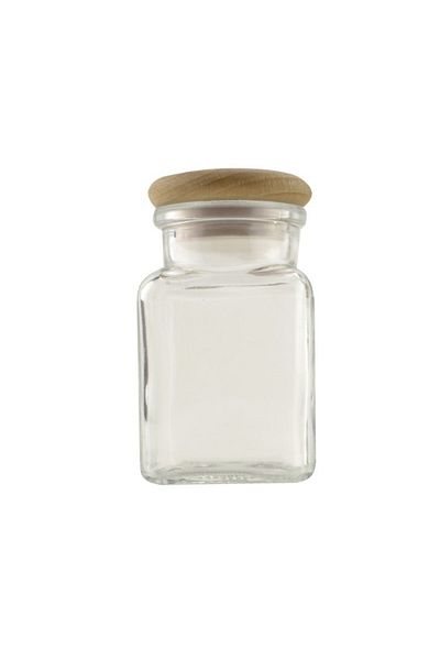 gogiva Glass jar, With wooden lid, 150 ml