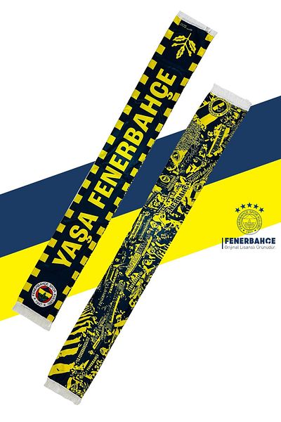 Fenerbahçe Original Licensed Satin Shawl Scarf + Tip Pen Set Gift Wooden Boxed
