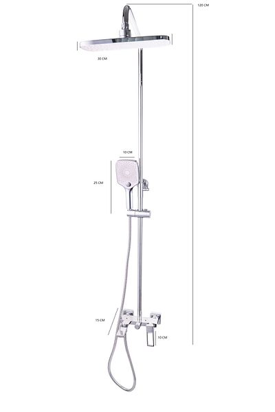 Trendy's Coloana de dus TRENDY’S, slim cu trei functii, crom