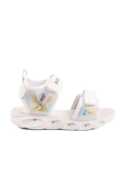 AYAKMOD White Velcro Lighted Girls Sandals 018129 P