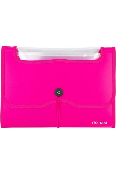Deli A4 13 Pocket Expanding File Folder with Elastic Closure and View Window, Assorted