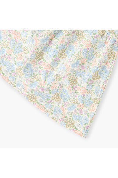 giggles Floral Print Collared Neckline Dress with Button Closure