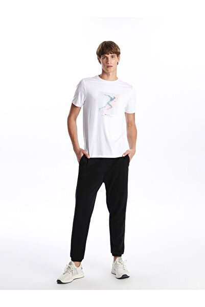 LC Waikiki Μαύρο ανδρικό αθλητικό παντελόνι Jogger Slim Fit