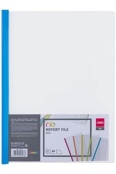Deli 8 mm A4 Sliding Bar Report File, Clear