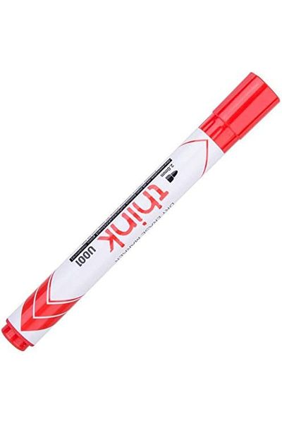 Deli EU00140 Think 2.0mm Bullet Tip Dry Erase Markers 10 Pieces, Red