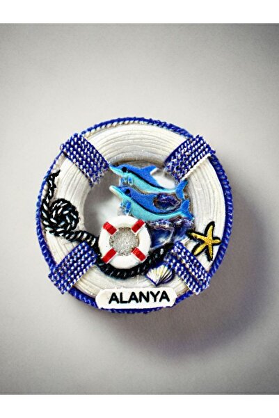 Mundy ALANYA Temalı Kabartma Polyester Magnet. 7,5cm çap.