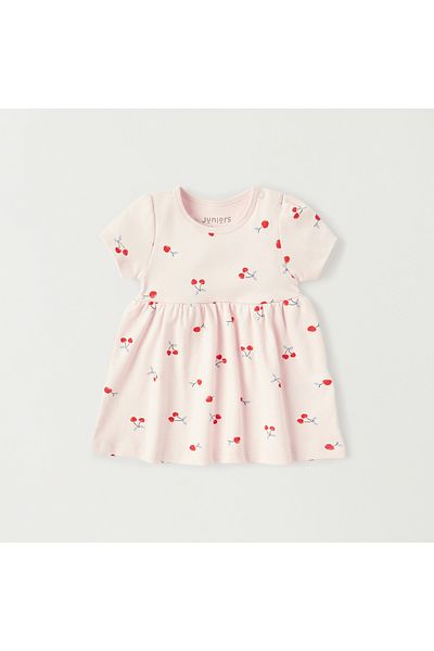 Juniors Cherry Print Cotton Dress - Set of 3