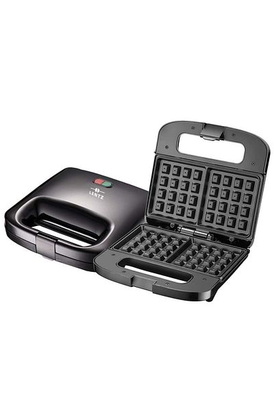 LENTZ Waffle maker 29023, 750 W, non-stick plates, black