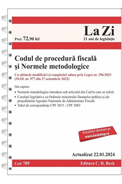 Editura CH Beck Codul de procedura fiscala si Normele metodologice