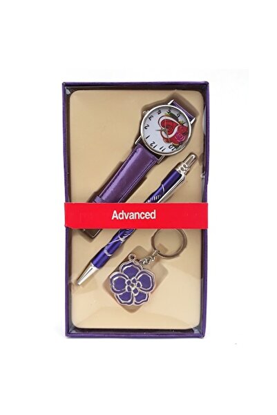 OEM Set format din breloc din plastic, ceas si pix pentru dama, M3, 11X20 cm