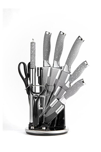 Cuisine Art By Styli مجموعة سكاكين مطبخ احترافية من كويزين آرت، مكونة من 9 قطع مع حامل دوار