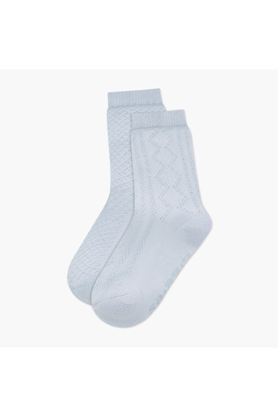 giggles Textured Jacquard Crew Length Socks