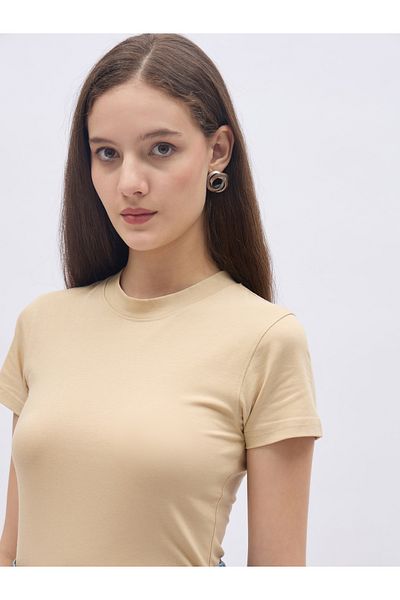 Styli Pack of 2 - Cotton Stretch Fitted High Neck T-Shirt