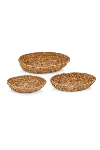 Çavdar Group Hasır 3'lü Mini Düzenleyici Seti El Yapımı Oval 3 Adet Organizer...