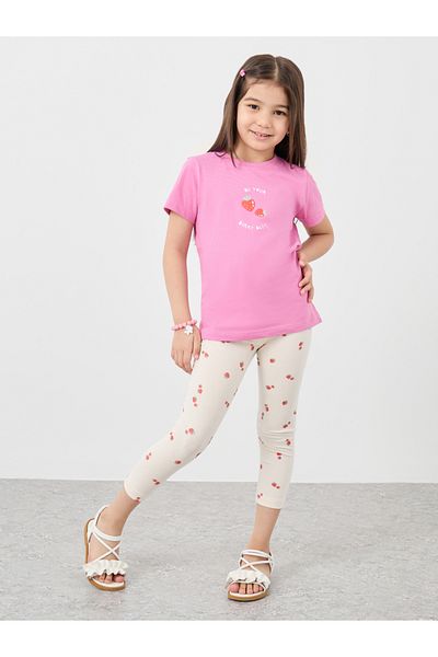Styli Placement Print Capri Leggings