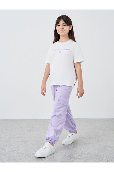 Styli Text Embroidered T-Shirt and Cargo Pants Set