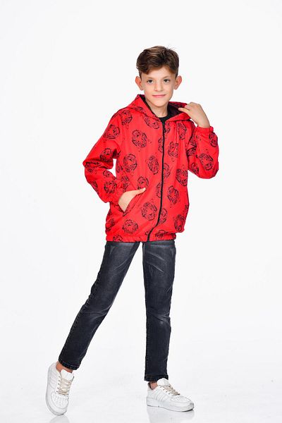 Kamex Lion Printed Hooded Boy's Coat Raincoat