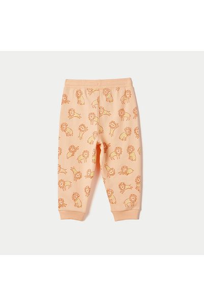 Juniors All-Over Lion Print Joggers with Drawstring Closure