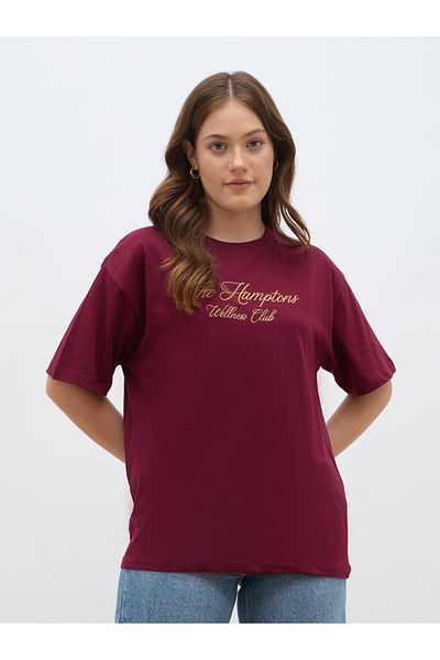 Styli Embroidered Slogan Oversized T-Shirt