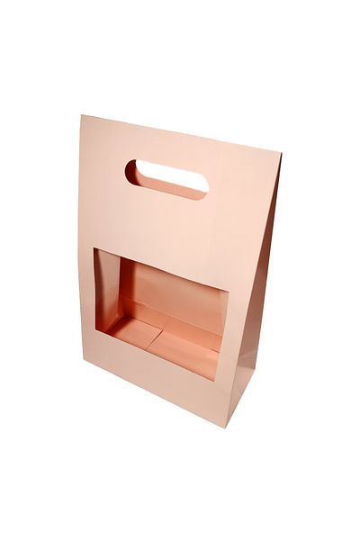 Createur Boxes with window and handle - pink (set of 5 pieces)
