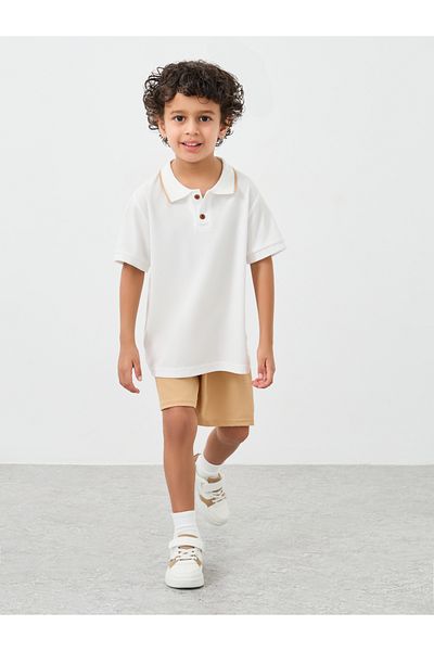 Styli Solid Polo T-Shirt and Shorts Set