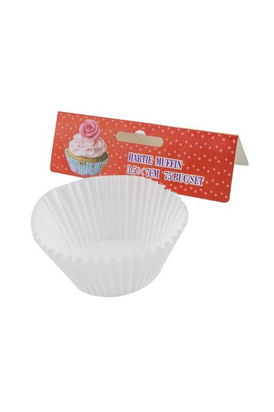 gogiva Muffin paper set, White, 3.5x7 cm, 75 pcs