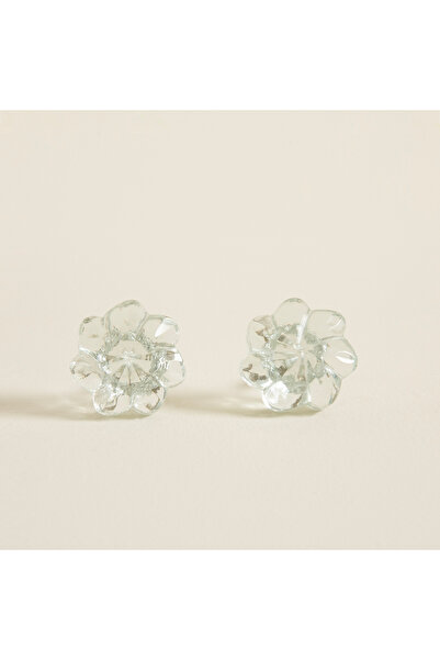 Chakra Glamy Cam Flower 2 Li Çekmece Kulbu Transparan