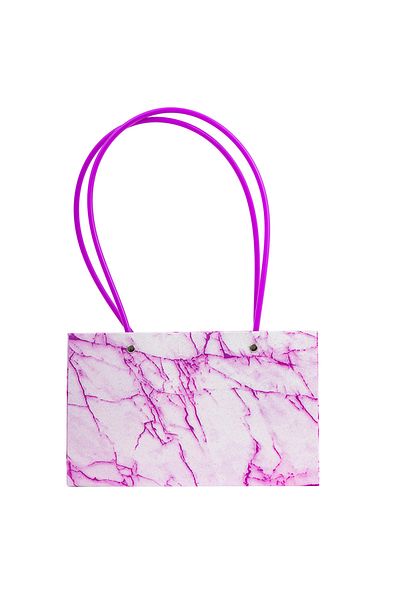Createur Rectangular kraft bags with handle - marble pink (set of 10 pieces)