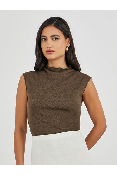 Styli Textured Sleeveless Top