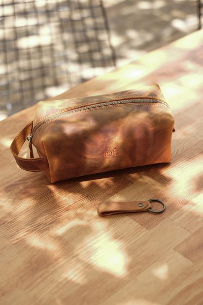 naft Medium Size - Voyager - Hakliki Leather Practical Handbag - Doppkit - Set with Keychain Gift