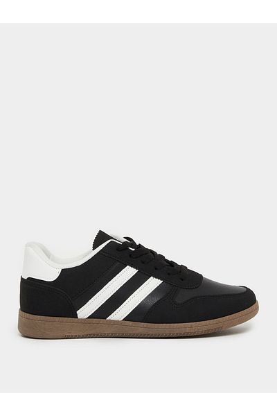 Styli Striped Lace Up Gum Sole Sneakers