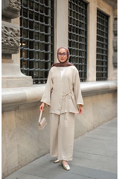 LOCCO Women's Double Breasted Collar Suit Cream