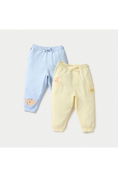 Juniors Applique Detail Joggers with Pockets - Set of 2