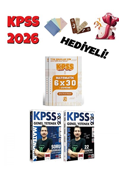 Yargı Yayınları Yargı 2026 KPSS Matematik Soru Bankası + 22 + 6 Deneme 3lü Se...