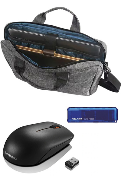 LENOVO 300 KABLOSUZ MOUSE & ADATA 32GB UV110 FLAŞH BELLEK & T210 NOTEBOOK ÇANTA