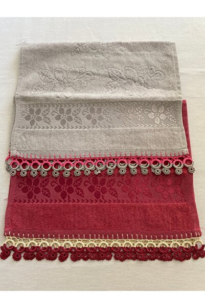 DE&Mİ TEKSTİL ÇİÇEK DESENLİ KADİFE MUTFAK EL HAVLUSU SETİ