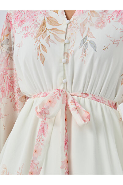 Styli Floral Print Layered Midi Dress