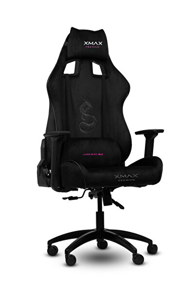 XMAX / Rio Pus Balerion Terletmez Kadife Kumaş Siyah Gaming Oyuncu Koltuğu / 120 Kg Taşır