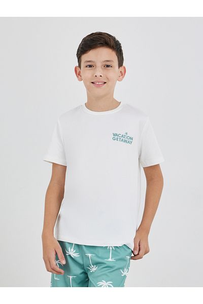 Styli Slogan Print Short Sleeve T-Shirt and Shorts Set