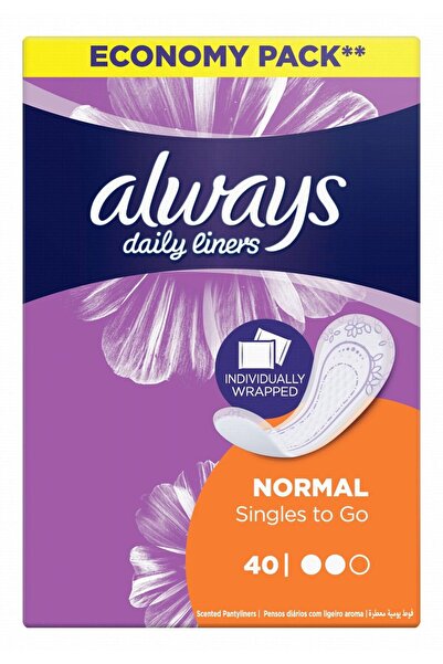 Always بطانات يومية عادية فردية 40 قطعة