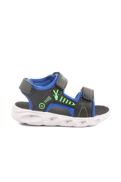 AYAKMOD Black Saks Velcro Lighted Boys Sports Sandals 018125 P
