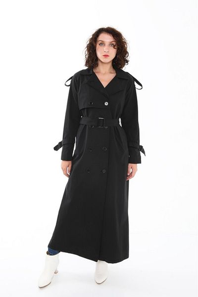 Jamila Raglan Sleeve Summer Unlined Full Length Women's Trench Coat, Cap