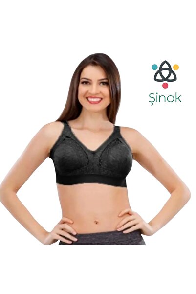ŞİNOK Combed Cotton Fabric Wide Band Adjustable Strap Plus Size Lifting Bra
