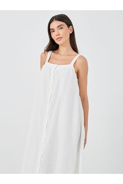 Styli Schiffli Strappy Buttoned Slipdress