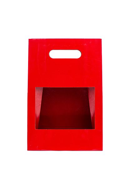 Createur Boxes with window and handle - red (set of 5 pieces)