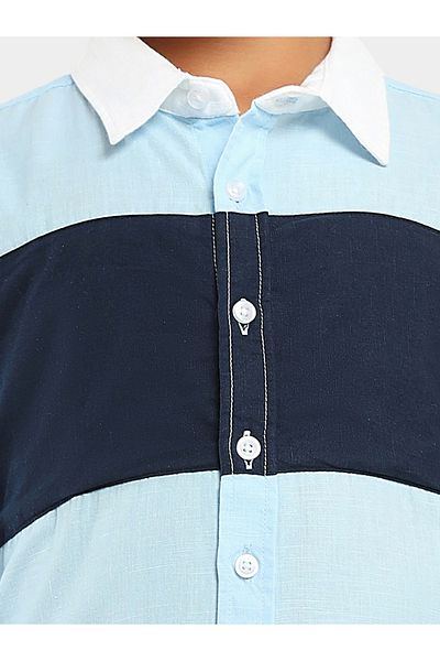 LilPicks By Styli Color Block Cotton Casual Shirt