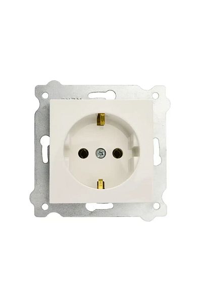 EXEN Priză simplă încastrată, 16A, 250V, SCHUKO albă / 290-000103-237